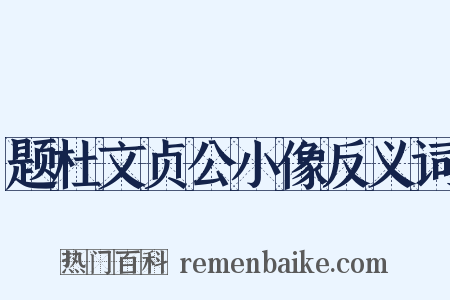 题杜文贞公小像反义词是什么意思的图片